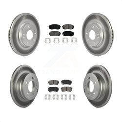 Front Rear Coated Disc Brake Rotors And Semi-Metallic Pads Kit For Kia Optima With Manual Parking KGS-101989