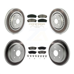 Front Rear Coated Disc Brake Rotors And Semi-Metallic Pads Kit For Toyota Camry Avalon TRD KGS-101995