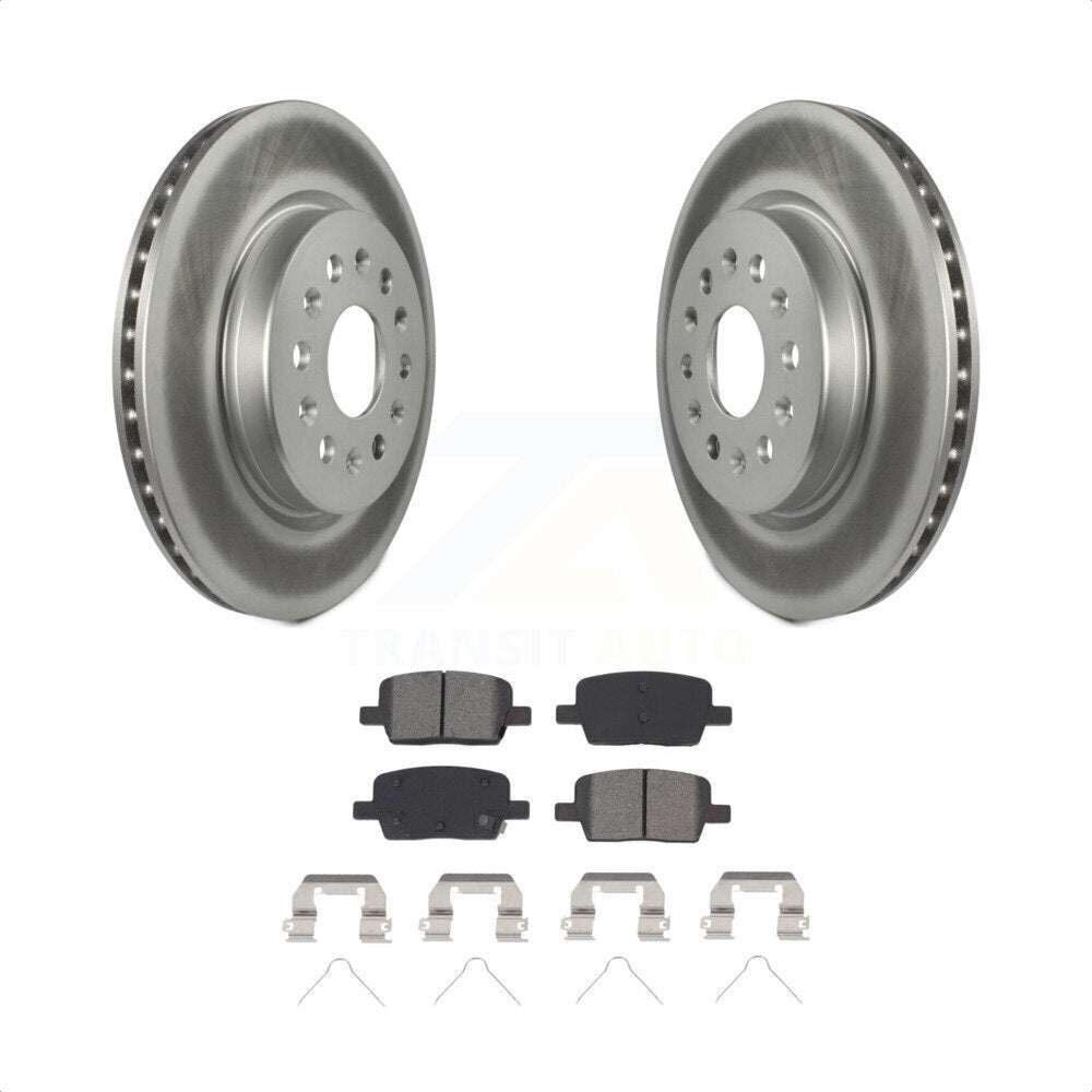 Rear Coated Disc Brake Rotors And Semi-Metallic Pads Kit For Chevrolet Traverse GMC Acadia Cadillac XT5 Buick Enclave Blazer XT6 KGS-102010 by Transit Auto