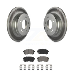Rear Coated Disc Brake Rotors And Semi-Metallic Pads Kit For Hyundai Sonata Kia Optima With Manual Parking KGS-102015