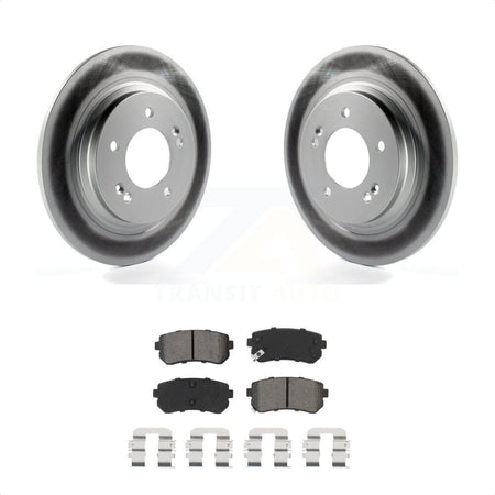 Rear Coated Disc Brake Rotors And Semi-Metallic Pads Kit For 2016 Kia Optima LX EX 1.6T With Electric Parking KGS-102020 by Transit Auto