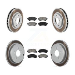 Front Rear Coated Disc Brake Rotors And Semi-Metallic Pads Kit For 2002-2004 Pontiac Montana FWD with rear brakes KGS-102037
