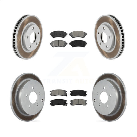 Front Rear Coated Disc Brake Rotors And Semi-Metallic Pads Kit For 2002-2004 Pontiac Montana FWD with rear brakes KGS-102037 by Transit Auto