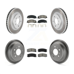 Front Rear Coated Disc Brake Rotors And Semi-Metallic Pads Kit For Chevrolet Impala Monte Carlo KGS-102044
