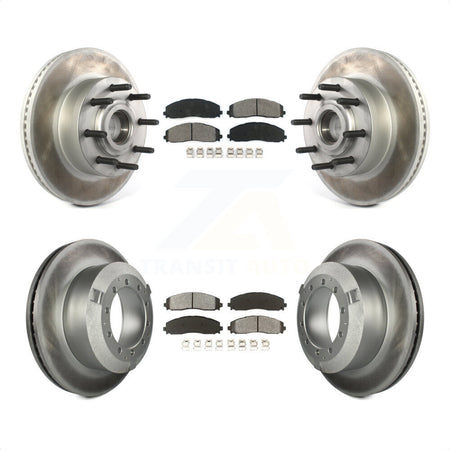 Front Rear Coated Disc Brake Rotors And Semi-Metallic Pads Kit For 2015-2016 Ford F-350 Super Duty Cab & Chassis with RWD With Single Wheels KGS-102079 by Transit Auto