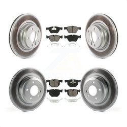 Front Rear Coated Disc Brake Rotors And Semi-Metallic Pads Kit For 2006-2006 BMW 330i 330xi KGS-102087