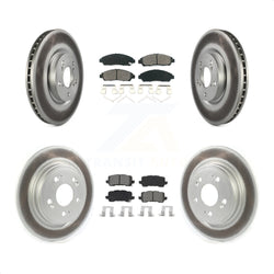 Front Rear Coated Disc Brake Rotors And Semi-Metallic Pads Kit For 2014-2020 Acura RLX Sport Hybrid SH-AWD KGS-102089