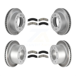 Front Rear Coated Disc Brake Rotors And Semi-Metallic Pads Kit For 2011-2019 Chevrolet Silverado 3500 HD GMC Sierra With Dual Wheels KGS-102102