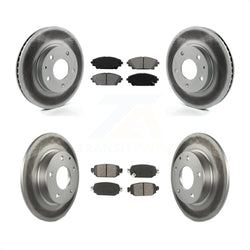 Front Rear Coated Disc Brake Rotors And Semi-Metallic Pads Kit For 2019-2021 Mazda CX-3 FWD KGS-102107