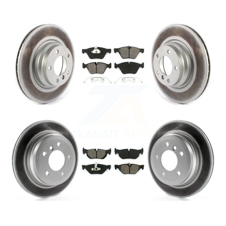 Front Rear Coated Disc Brake Rotors And Semi-Metallic Pads Kit For 2012 BMW X1 xDrive28i With 300mm Diameter Rotor KGS-102108 by Transit Auto