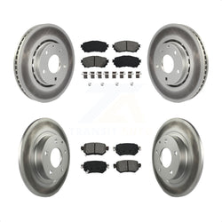 Front Rear Coated Disc Brake Rotors And Semi-Metallic Pads Kit For 2019-2021 Mazda 6 Naturally Aspirated KGS-102114