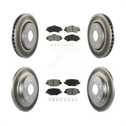 Front Rear Coated Disc Brake Rotors And Semi-Metallic Pads Kit For Dodge Grand Caravan Chrysler Town & Country Journey Ram C/V Volkswagen Routan KGS-102121