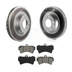 Front Coated Disc Brake Rotors And Semi-Metallic Pads Kit For Audi Q7 Porsche Cayenne Volkswagen Touareg KGS-102122