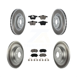 Front Rear Coated Disc Brake Rotors And Semi-Metallic Pads Kit For Volvo S60 V70 With 336mm Diameter Rotor KGS-102147