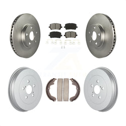 Front Rear Coated Disc Brake Rotors Semi-Metallic Pads And Drum Kit For Toyota Matrix Pontiac Vibe KGS-102168