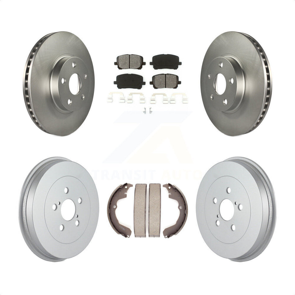 Front Rear Coated Disc Brake Rotors Semi-Metallic Pads And Drum Kit For Toyota Matrix Pontiac Vibe KGS-102168 by Transit Auto