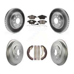Front Rear Coated Disc Brake Rotors Semi-Metallic Pads And Drum Kit For Volkswagen Jetta Beetle With 288mm Diameter Rotor KGS-102169
