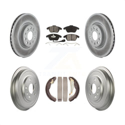Front Rear Coated Disc Brake Rotors Semi-Metallic Pads And Drum Kit For Volkswagen Jetta Beetle With 312mm Diameter Rotor KGS-102170