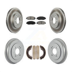 Front Rear Coated Disc Brake Rotors Semi-Metallic Pads And Drum Kit For Honda Civic KGS-102176