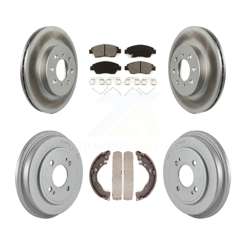 Front Rear Coated Disc Brake Rotors Semi-Metallic Pads And Drum Kit For Honda Fit KGS-102178 by Transit Auto