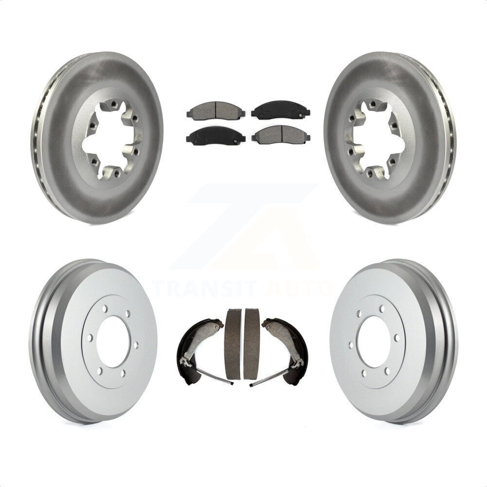 Front Rear Coated Disc Brake Rotors Semi-Metallic Pads And Drum Kit For Chevrolet Colorado GMC Canyon Isuzu i-290 i-280 i-370 i-350 KGS-102179 by Transit Auto