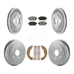 Front Rear Coated Disc Brake Rotors Semi-Metallic Pads And Drum Kit For 2004-2008 Toyota Prius KGS-102218