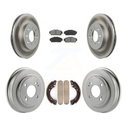 Front Rear Coated Disc Brake Rotors Semi-Metallic Pads And Drum Kit For Honda Civic KGS-102223