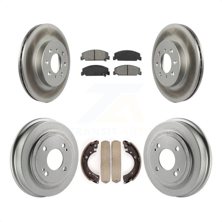 Front Rear Coated Disc Brake Rotors Semi-Metallic Pads And Drum Kit For 1997 Honda Civic LX with 4-Wheel ABS KGS-102226 by Transit Auto