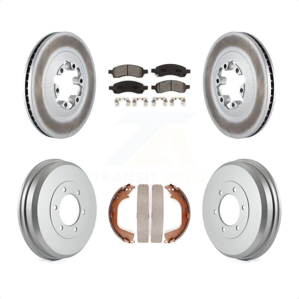 Front Rear Coated Disc Brake Rotors Semi-Metallic Pads And Drum Kit For Chevrolet Colorado GMC Canyon KGS-102232 by Transit Auto