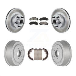 Front Rear Coated Disc Brake Rotors Hub Assembly Semi-Metallic Pads And Drum Kit For Ford Ranger With 10" Diameter KGS-102235