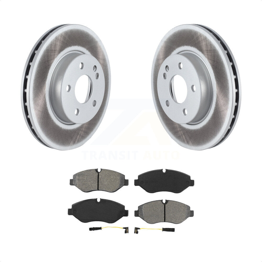 Front Coated Disc Brake Rotors And Semi-Metallic Pads Kit For 2016-2020 Mercedes-Benz Metris KGS-102249 by Transit Auto