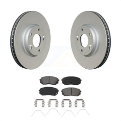 Front Coated Disc Brake Rotors And Semi-Metallic Pads Kit For 2017-2019 Kia Soul EV KGS-102251