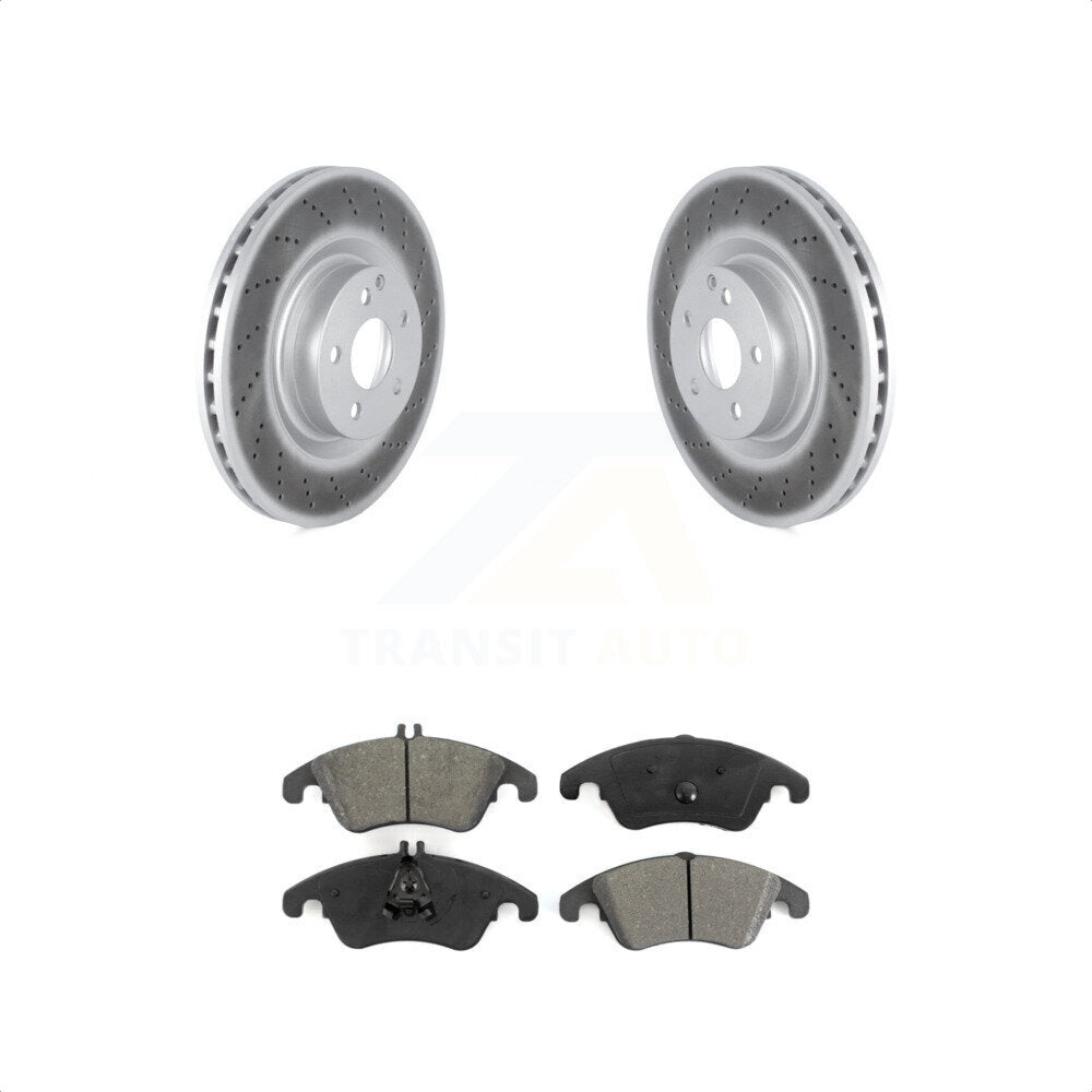 Front Coated Disc Brake Rotors And Semi-Metallic Pads Kit For Mercedes-Benz C250 E400 E550 KGS-102252 by Transit Auto