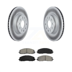 Front Coated Disc Brake Rotors And Semi-Metallic Pads Kit For 2018-2022 Jeep Wrangler Without Heavy Duty Brakes Code BRY KGS-102258
