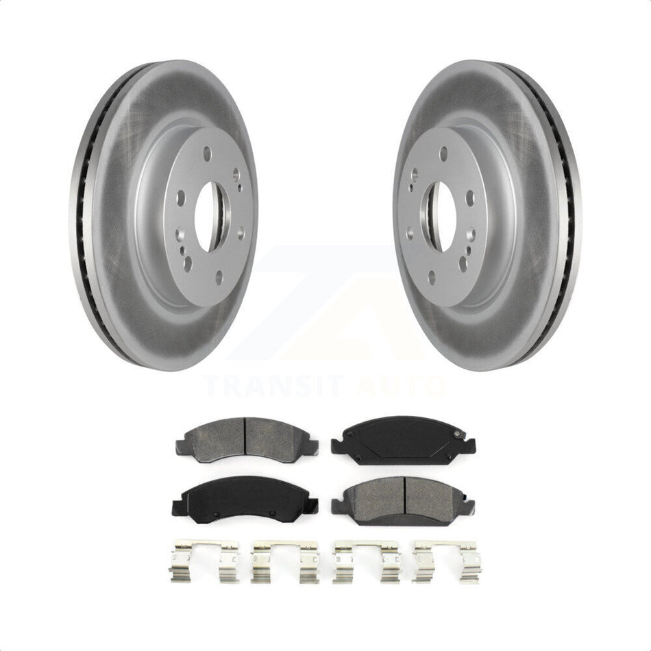 Front Coated Disc Brake Rotors And Semi-Metallic Pads Kit For 2019 Chevrolet Silverado 1500 LD With 4 Piston Caliper KGS-102259 by Transit Auto