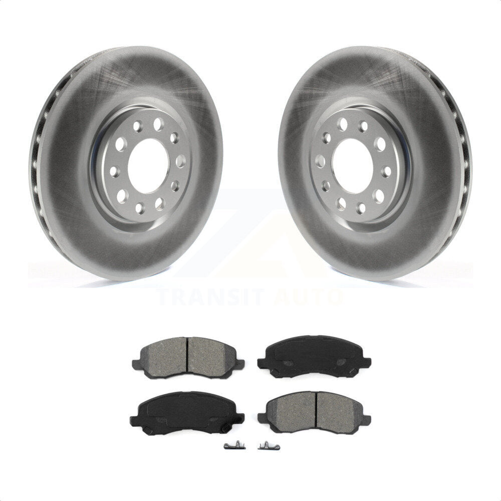 Front Coated Disc Brake Rotors And Semi-Metallic Pads Kit For 2017 Jeep Compass With 305mm Diameter Rotor KGS-102262 by Transit Auto