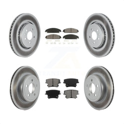 Front Rear Coated Disc Brake Rotors And Semi-Metallic Pads Kit For Dodge Charger With 355mm Diameter Rotor KGS-102266