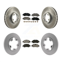 Front Rear Coated Disc Brake Rotors And Semi-Metallic Pads Kit For 2016 Ford Transit-350 HD With 5 Lug Wheels KGS-102268