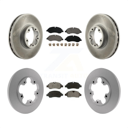 Front Rear Coated Disc Brake Rotors And Semi-Metallic Pads Kit For 2016 Ford Transit-350 HD With 5 Lug Wheels KGS-102268 by Transit Auto