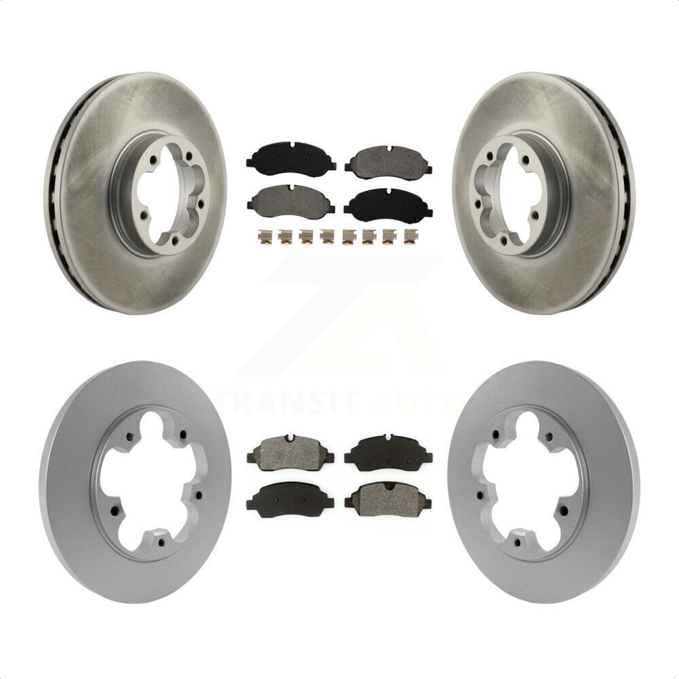 Front Rear Coated Disc Brake Rotors And Semi-Metallic Pads Kit For 2016 Ford Transit-350 HD With 5 Lug Wheels KGS-102268 by Transit Auto