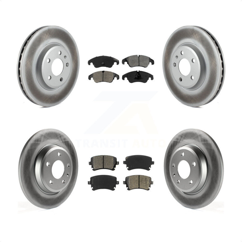 Front Rear Coated Disc Brake Rotors And Semi-Metallic Pads Kit For 2013 Audi A4 allroad KGS-102285 by Transit Auto