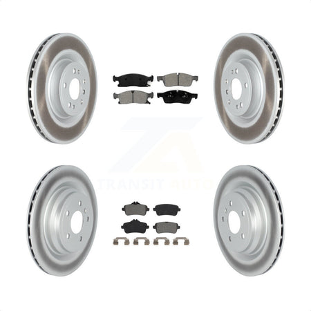 Front Rear Coated Disc Brake Rotors And Semi-Metallic Pads Kit For 2016-2017 Mercedes-Benz GLE400 Without Sport Package KGS-102288 by Transit Auto