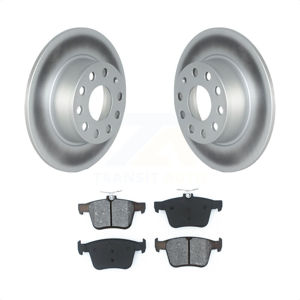 Rear Coated Disc Brake Rotors And Semi-Metallic Pads Kit For Volkswagen Jetta Taos KGS-102305 by Transit Auto