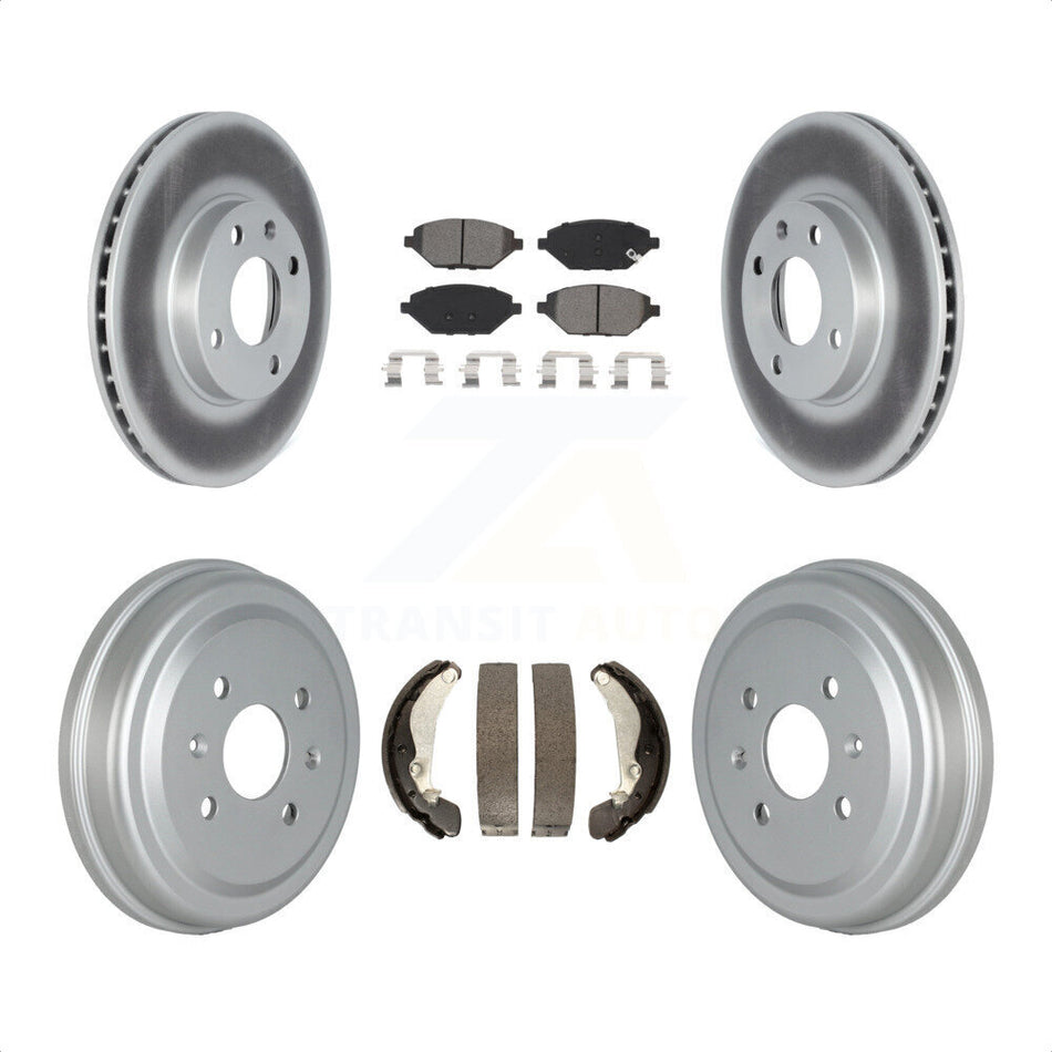 Front Rear Coated Disc Brake Rotors Semi-Metallic Pads And Drum Kit For 2016-2021 Chevrolet Spark KGS-102322 by Transit Auto