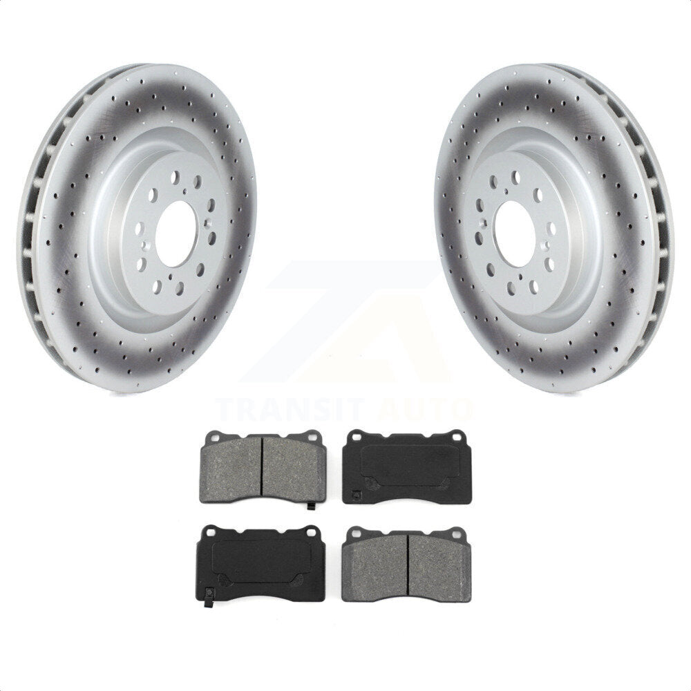 Front Coated Disc Brake Rotors And Semi-Metallic Pads Kit For 2017-2019 Honda Civic Type R KGS-102326 by Transit Auto