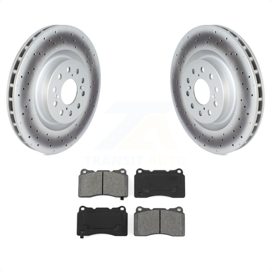 Front Coated Disc Brake Rotors And Semi-Metallic Pads Kit For 2017-2019 Honda Civic Type R KGS-102326 by Transit Auto