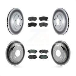 Front Rear Coated Disc Brake Rotors And Semi-Metallic Pads Kit For Kia Niro Hyundai Ioniq KGS-102338