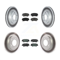 Front Rear Coated Disc Brake Rotors And Semi-Metallic Pads Kit For Kia Niro Hyundai Ioniq KGS-102339