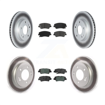 Front Rear Coated Disc Brake Rotors And Semi-Metallic Pads Kit For Kia Niro Hyundai Ioniq KGS-102339 by Transit Auto