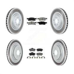 Front Rear Coated Disc Brake Rotors And Semi-Metallic Pads Kit For Mercedes-Benz GLS450 GL450 GL350 ML250 KGS-102348